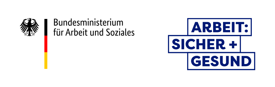 Logos des Bundesministeriums für Arbeit und Soziales (BMAS) sowie des Programms ARBEIT: SICHER UND GESUND (ASUG)